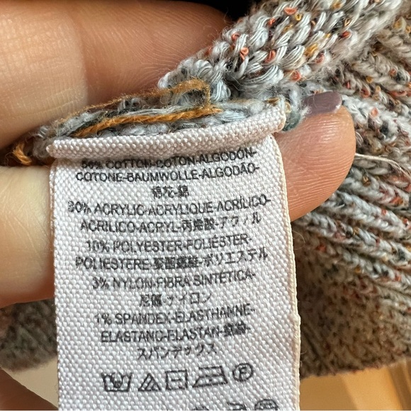 Free people open chevron knit cotton blend sweater size M excellent condition - Picture 15 of 16